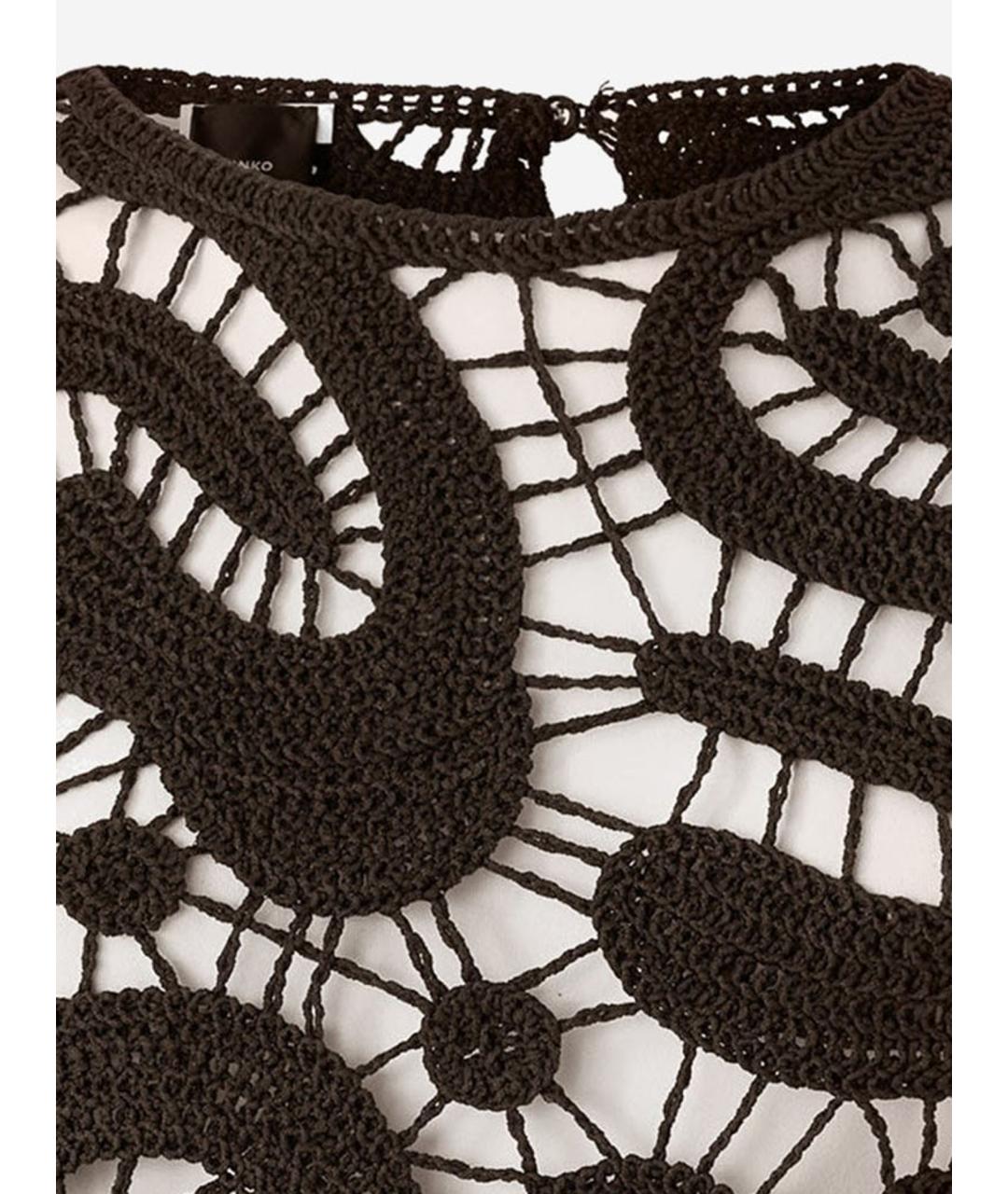 PINKO Коричневая полиамидовая майка, фото 3