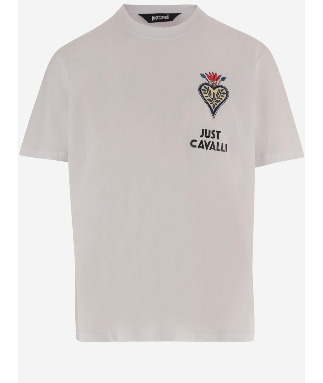 JUST CAVALLI Белая хлопковая футболка, фото 4