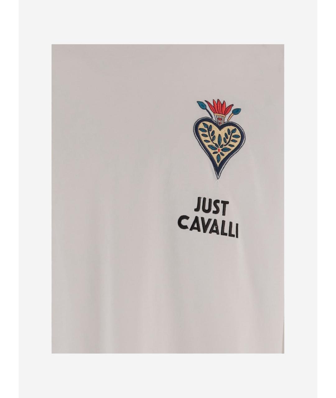 JUST CAVALLI Белая хлопковая футболка, фото 3
