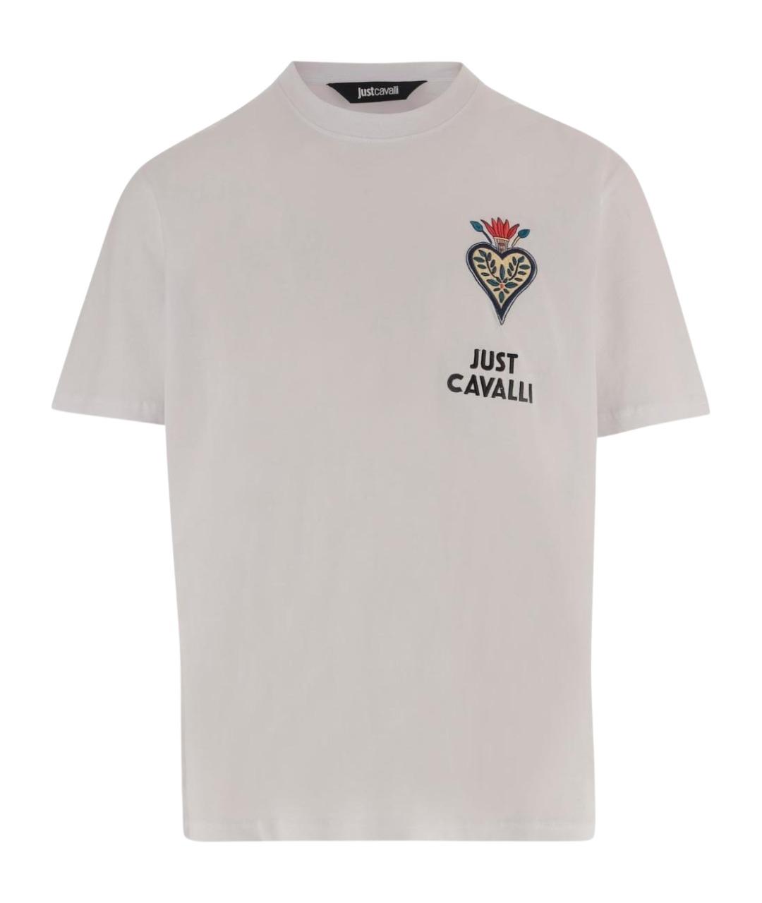 JUST CAVALLI Белая хлопковая футболка, фото 1