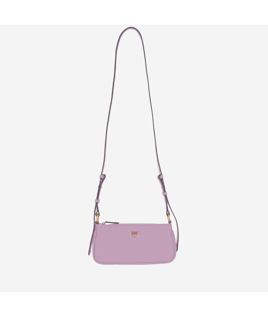 PINKO Фиолетовая кожаная сумка через плечо, фото 5