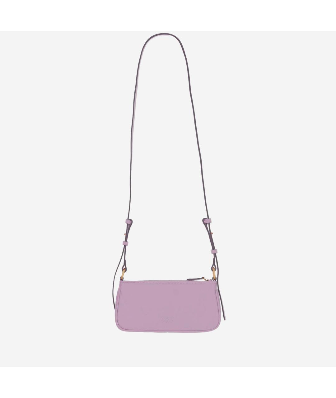 PINKO Фиолетовая кожаная сумка через плечо, фото 3