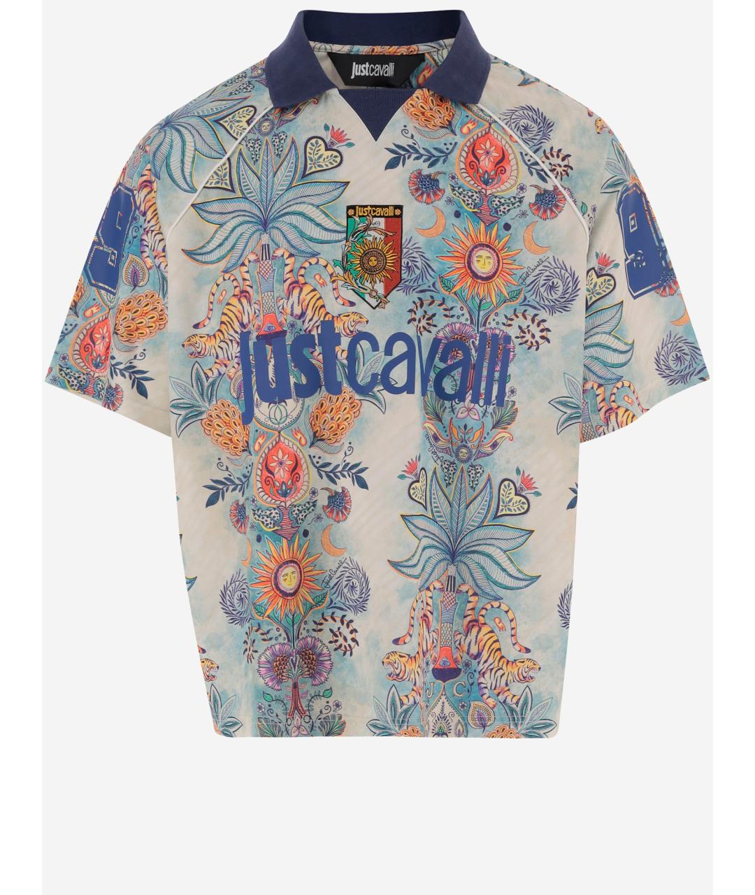 JUST CAVALLI Мульти хлопко-полиэстеровая футболка, фото 4