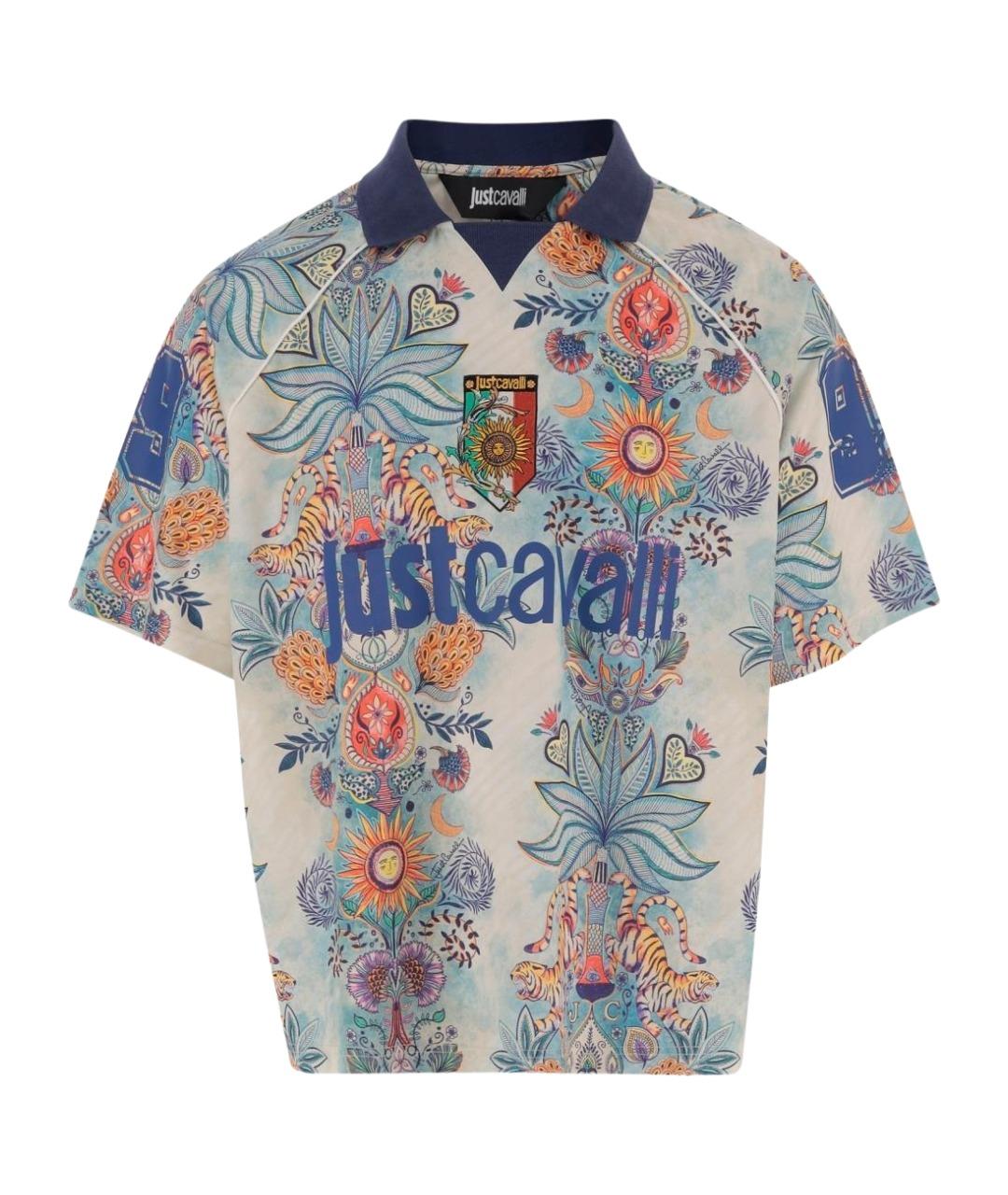 JUST CAVALLI Мульти хлопко-полиэстеровая футболка, фото 1