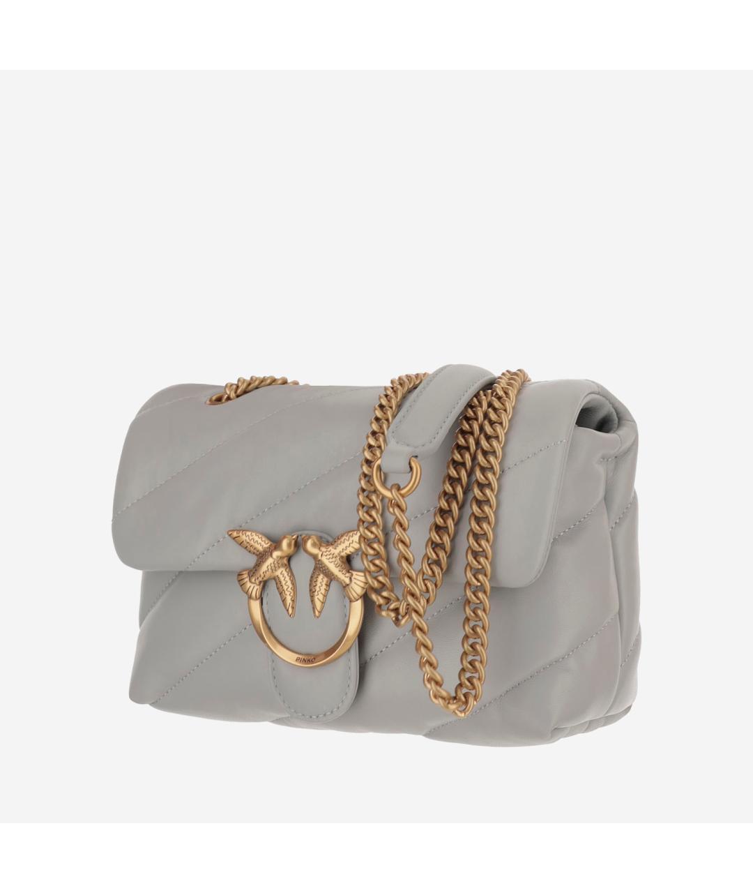 PINKO Серая кожаная сумка через плечо, фото 2