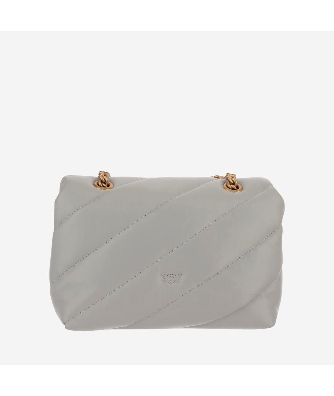 PINKO Серая кожаная сумка через плечо, фото 3