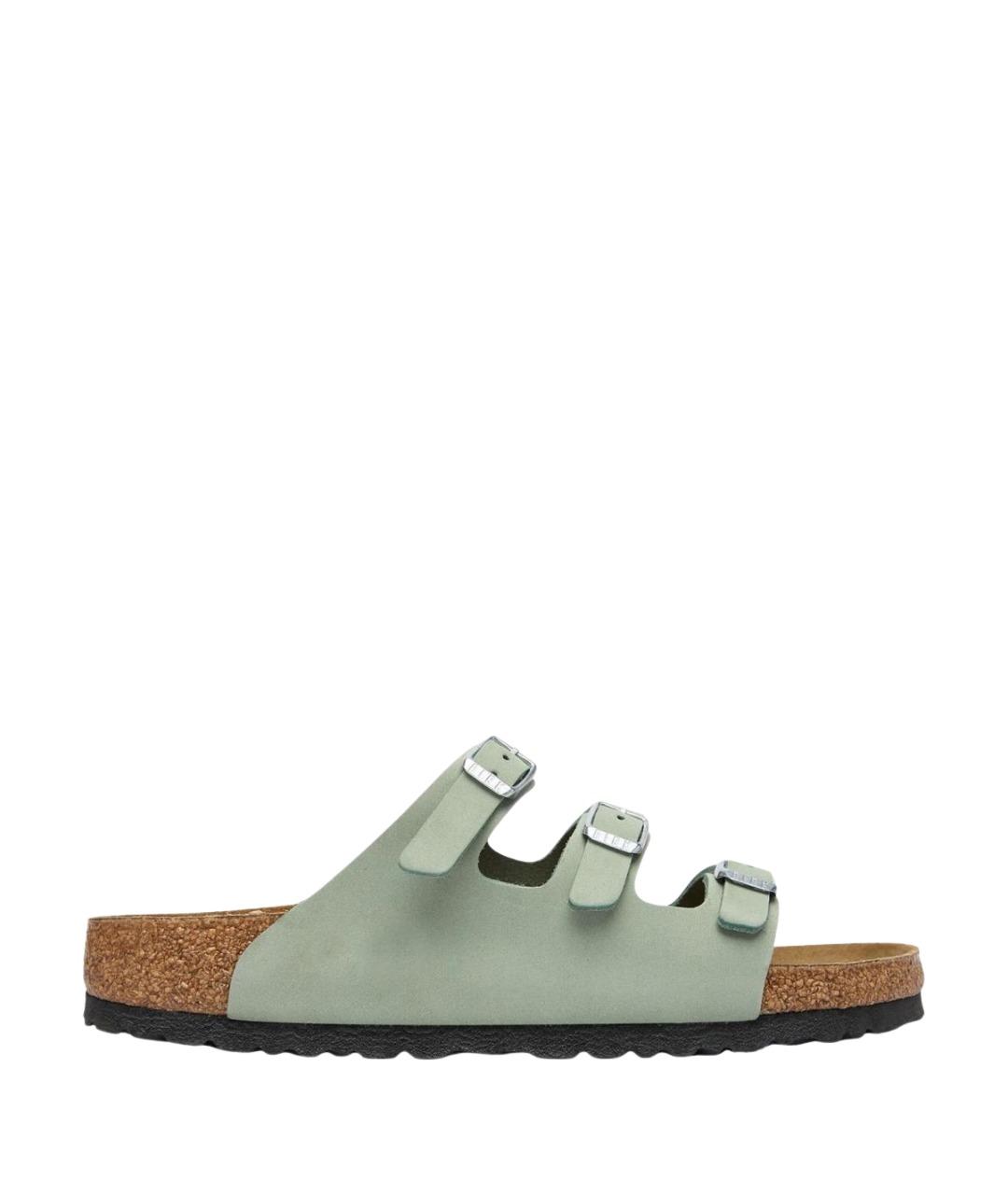 BIRKENSTOCK Зеленые замшевые сандалии, фото 1
