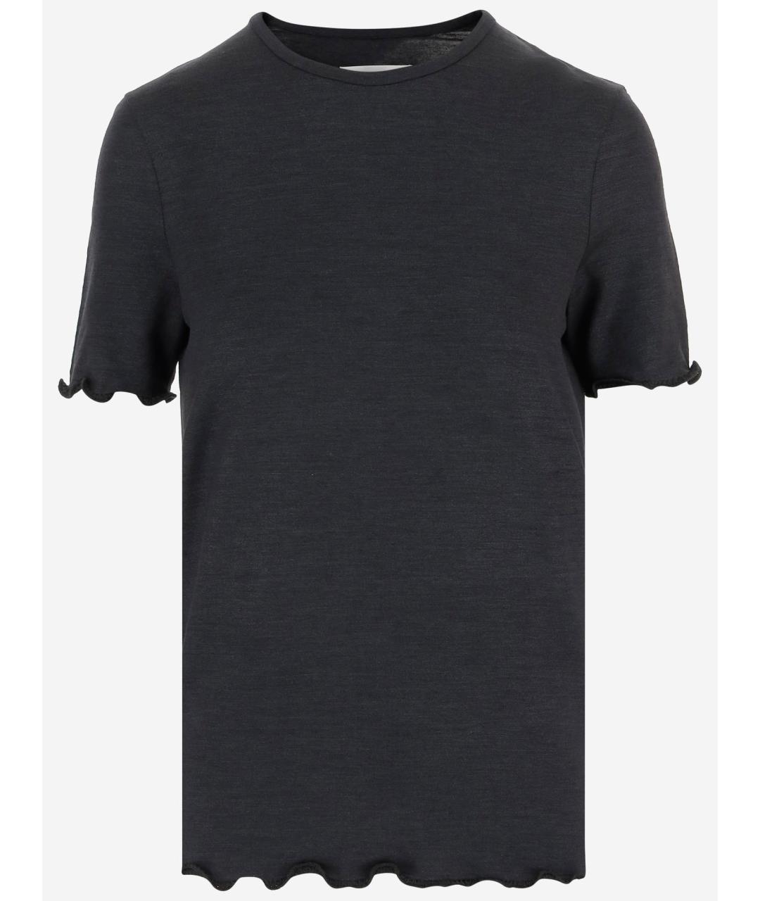 JIL SANDER Черная шелковая футболка, фото 4