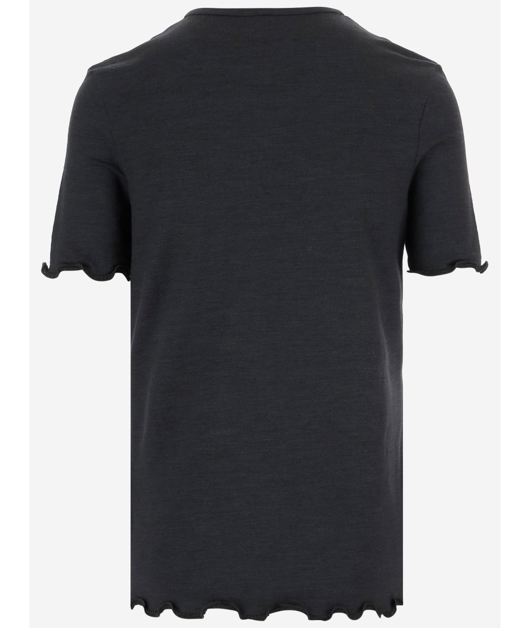 JIL SANDER Черная шелковая футболка, фото 2
