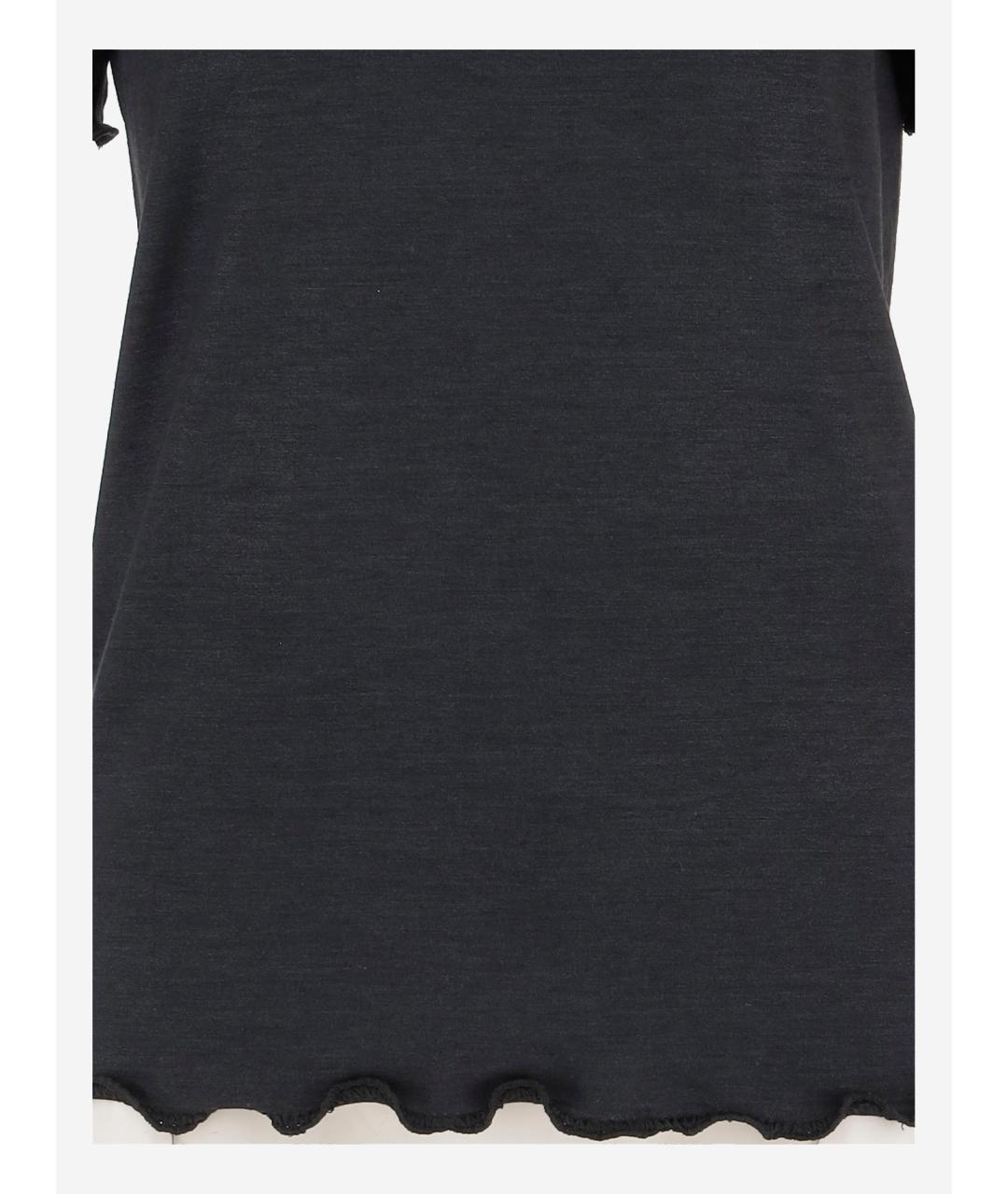 JIL SANDER Черная шелковая футболка, фото 3