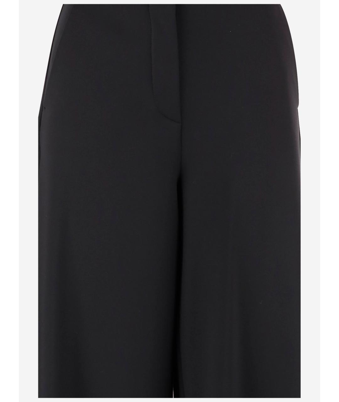 MAX MARA Черные хлопковые брюки широкие, фото 2