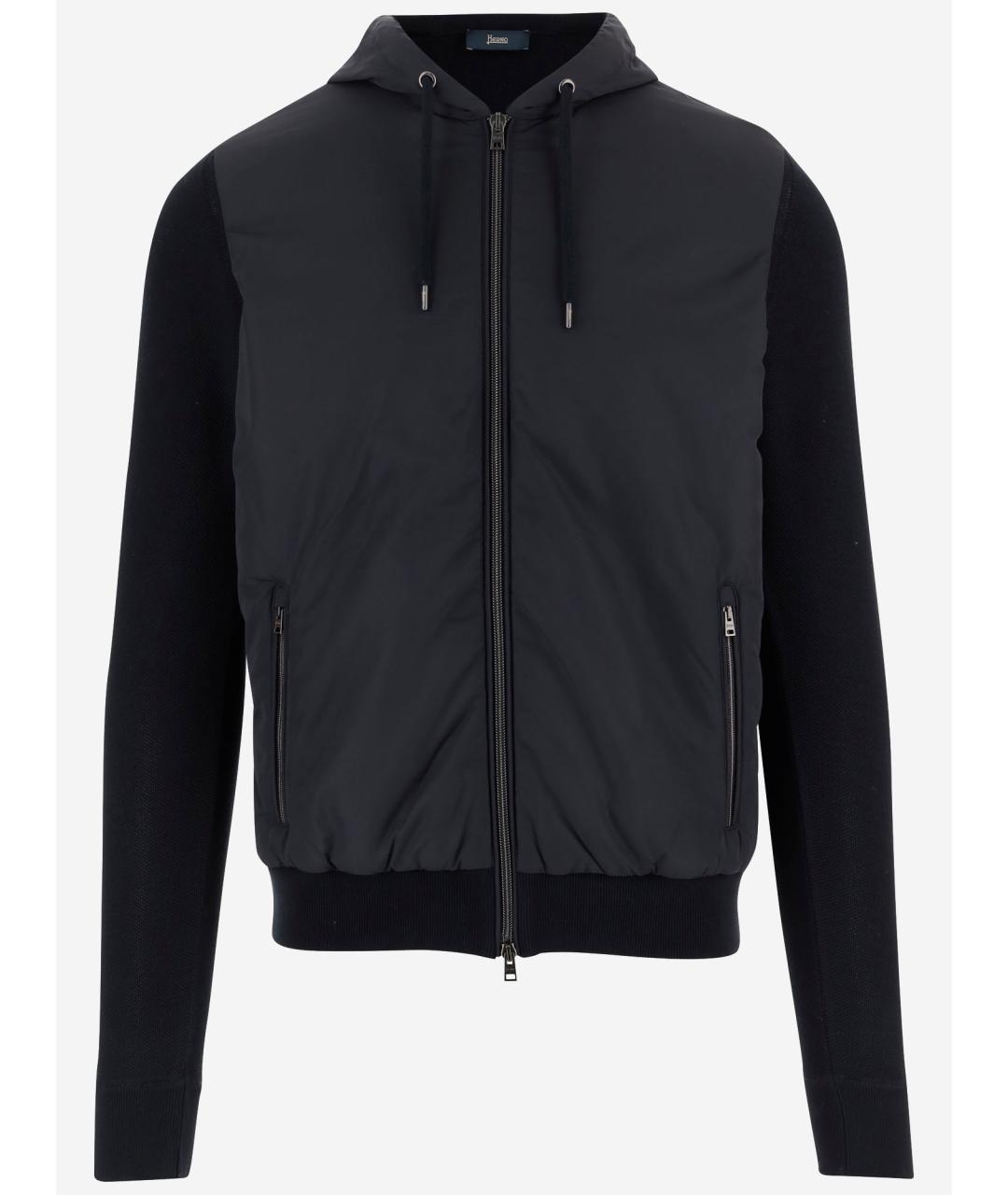 HERNO Черная полиэстеровая куртка, фото 4