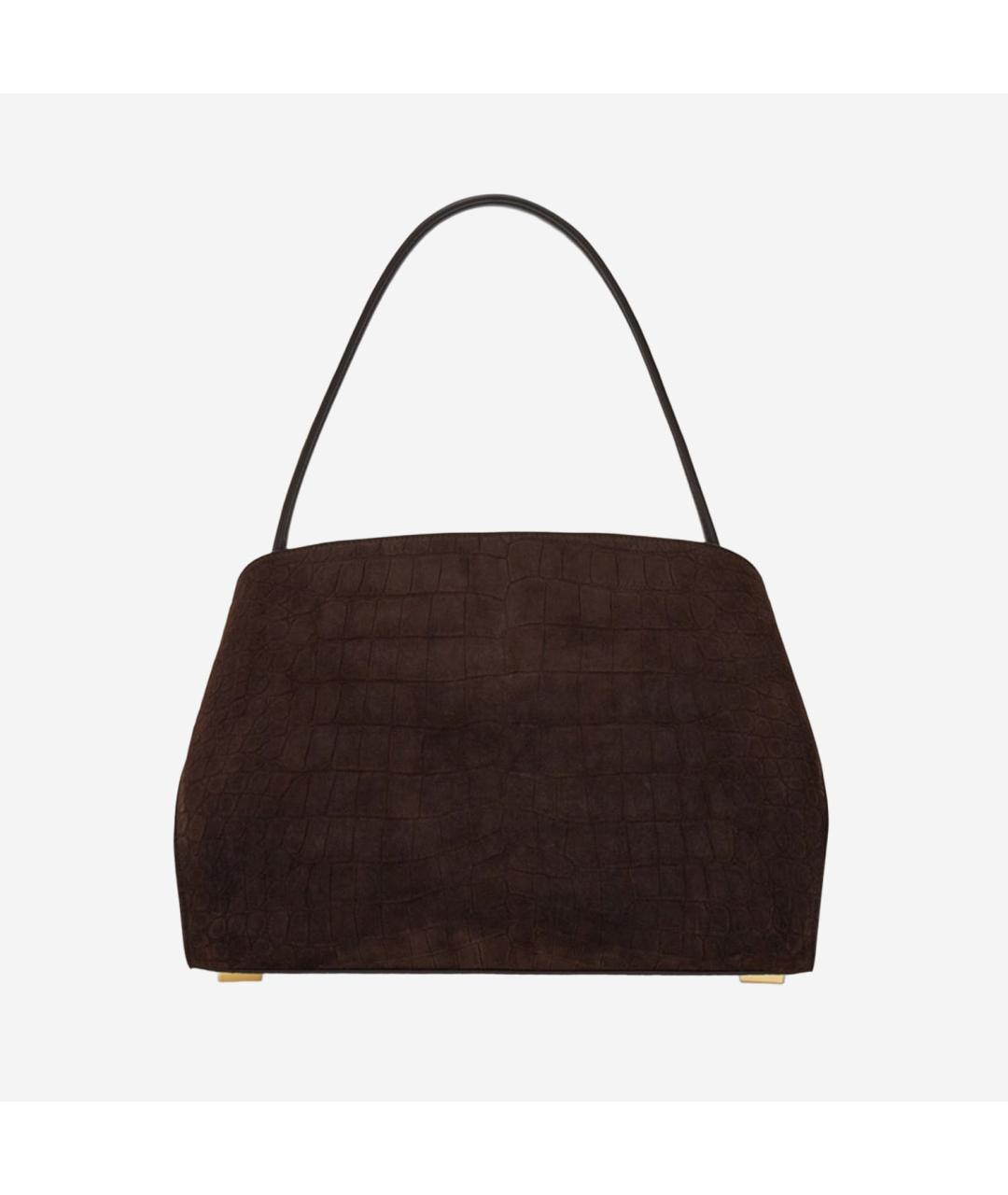 FERRAGAMO Коричневая замшевая сумка тоут, фото 2