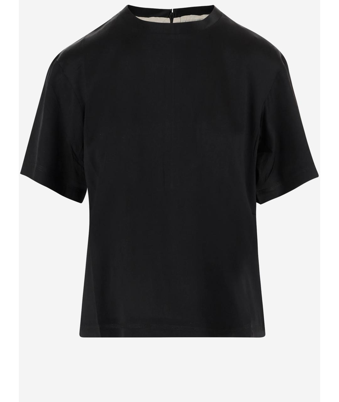 PHOEBE PHILO Черная шелковая футболка, фото 4