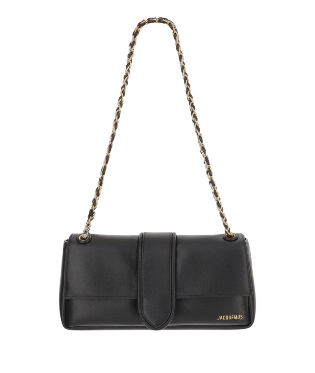 JACQUEMUS Черная кожаная сумка через плечо, фото 1