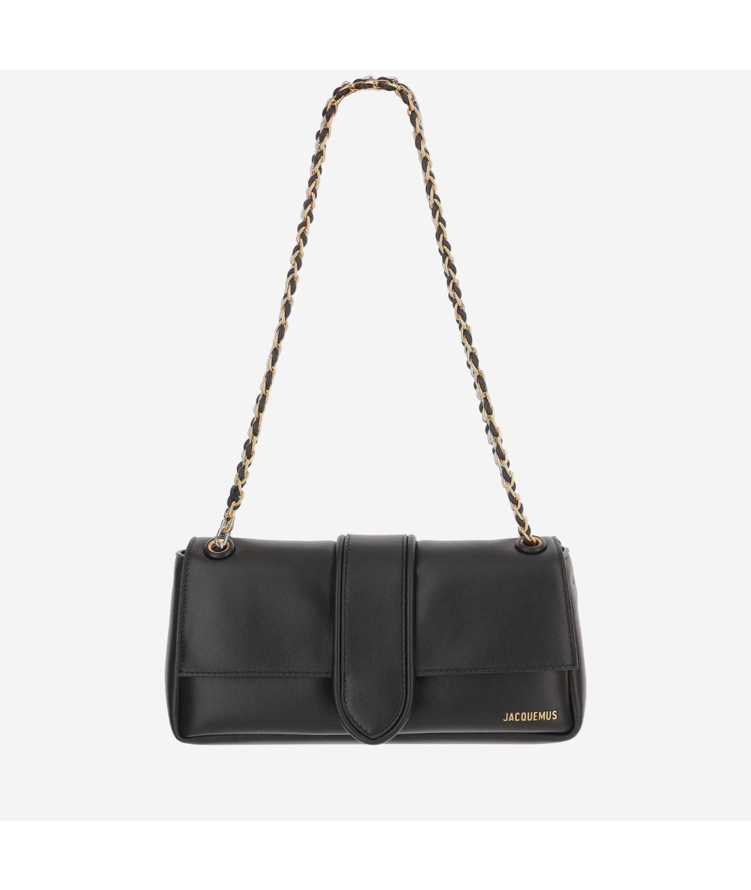 JACQUEMUS Черная кожаная сумка через плечо, фото 5
