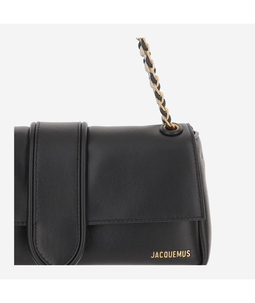 JACQUEMUS Черная кожаная сумка через плечо, фото 4