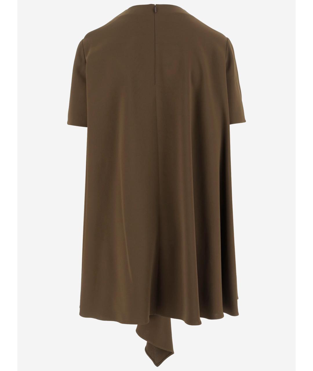 LOEWE Хаки вискозное повседневное платье, фото 2
