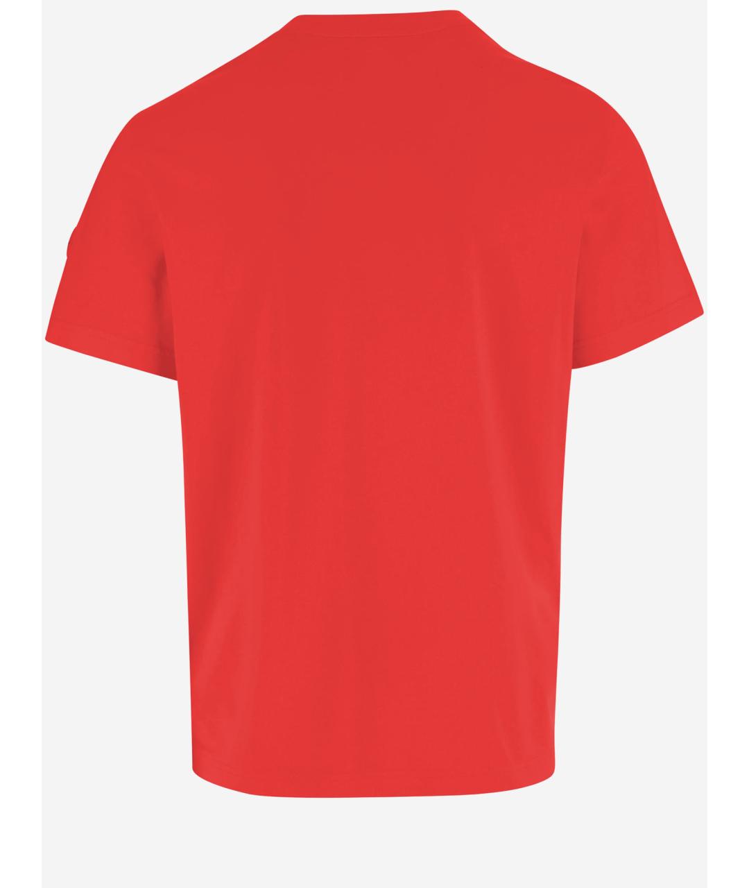 MONCLER Красная хлопковая футболка, фото 2