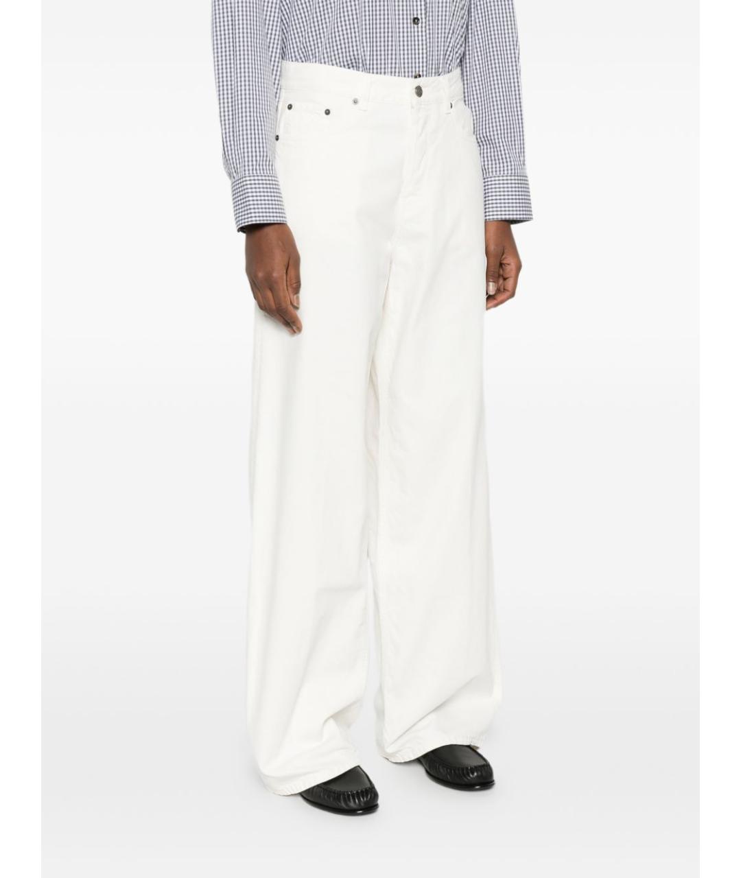HAIKURE Белые хлопковые прямые джинсы, фото 4