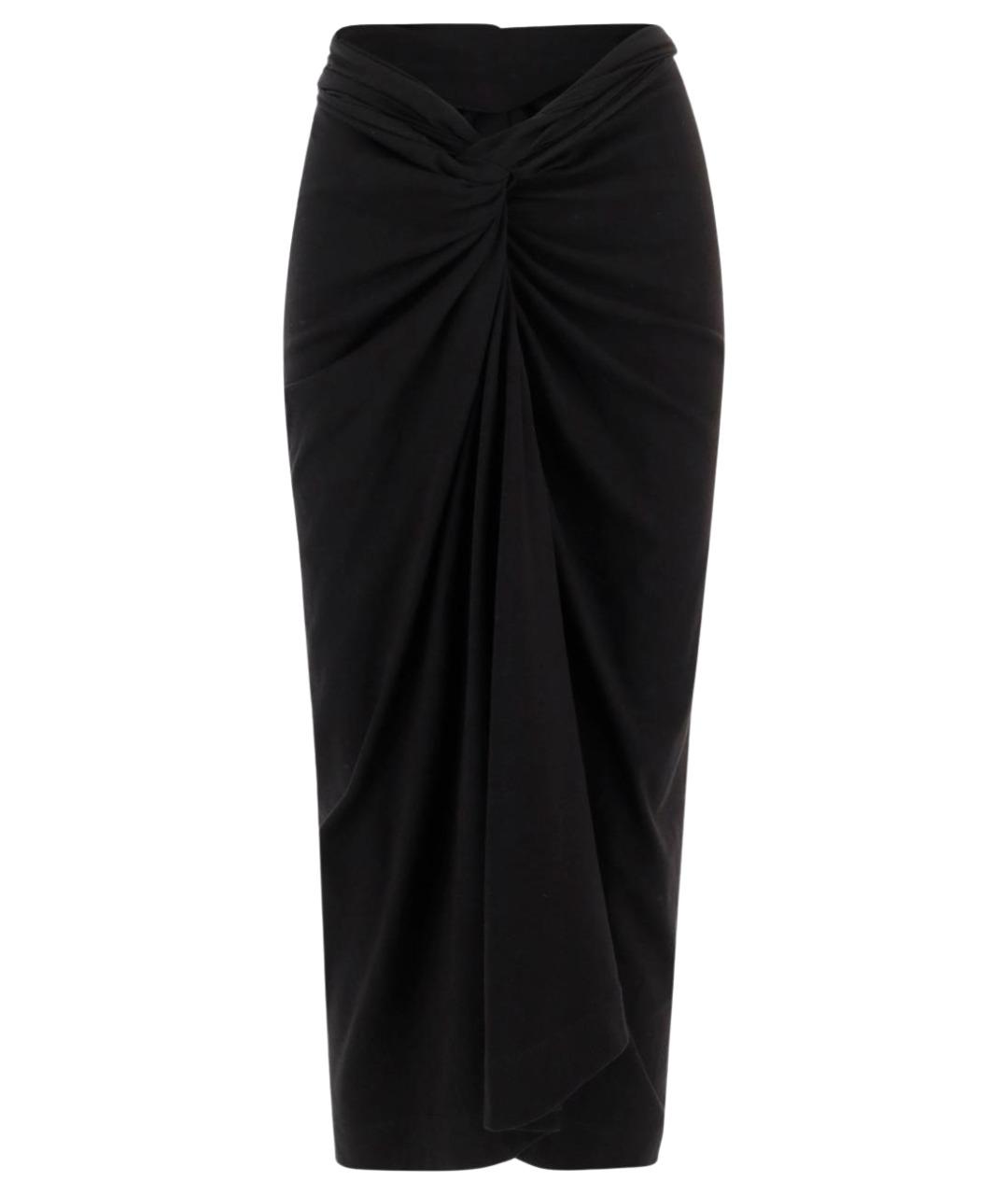 DRIES VAN NOTEN Черная хлопковая юбка миди, фото 1