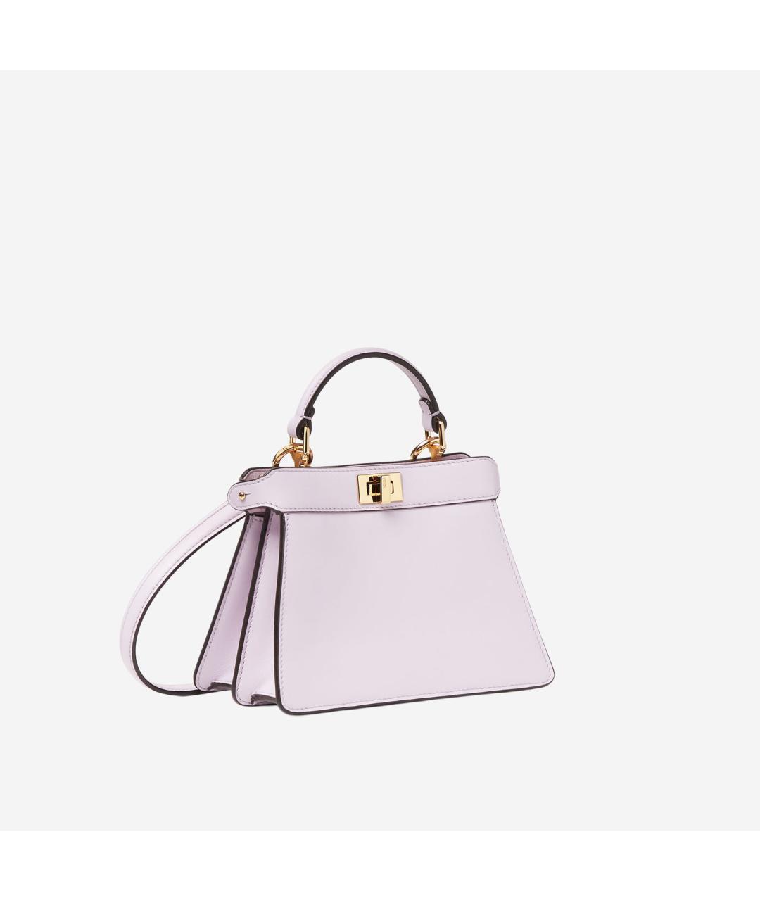 FENDI Розовая кожаная сумка с короткими ручками, фото 2