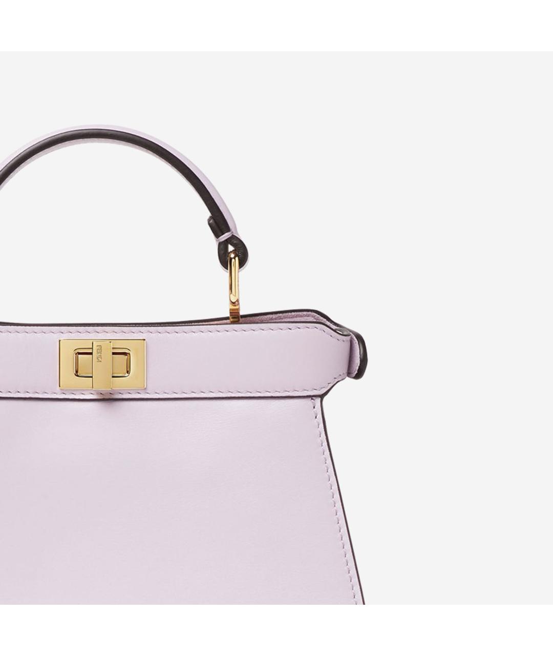 FENDI Розовая кожаная сумка с короткими ручками, фото 4