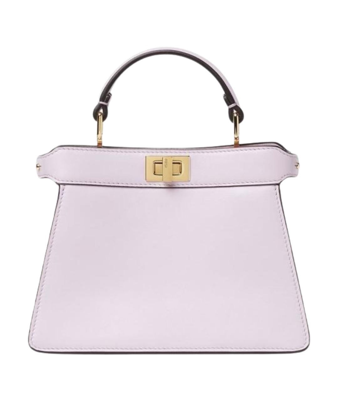 FENDI Розовая кожаная сумка с короткими ручками, фото 1