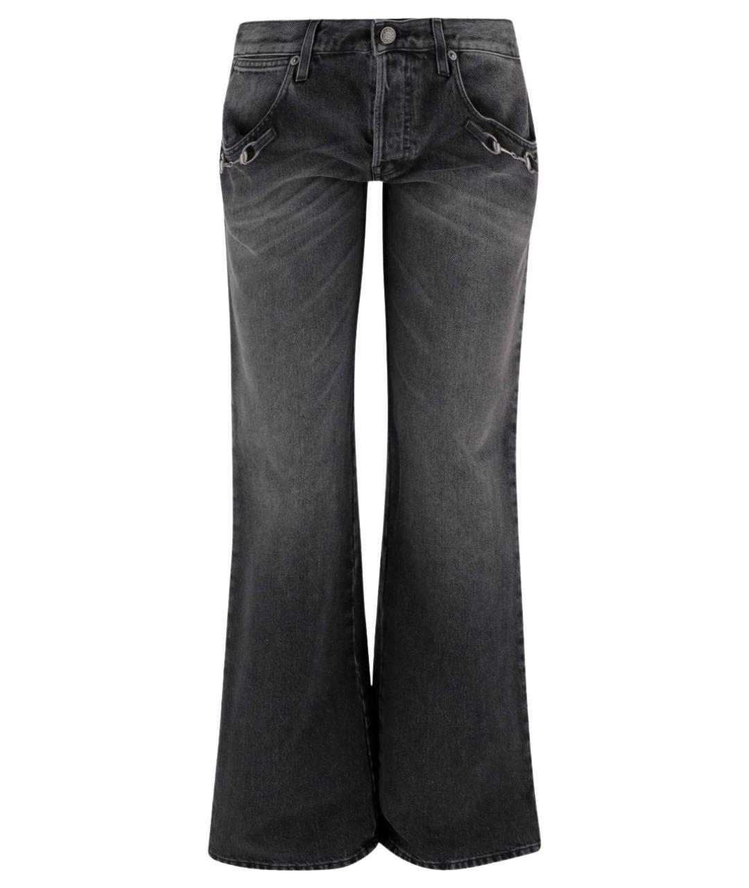 GUCCI Темно-синие хлопковые джинсы клеш, фото 1