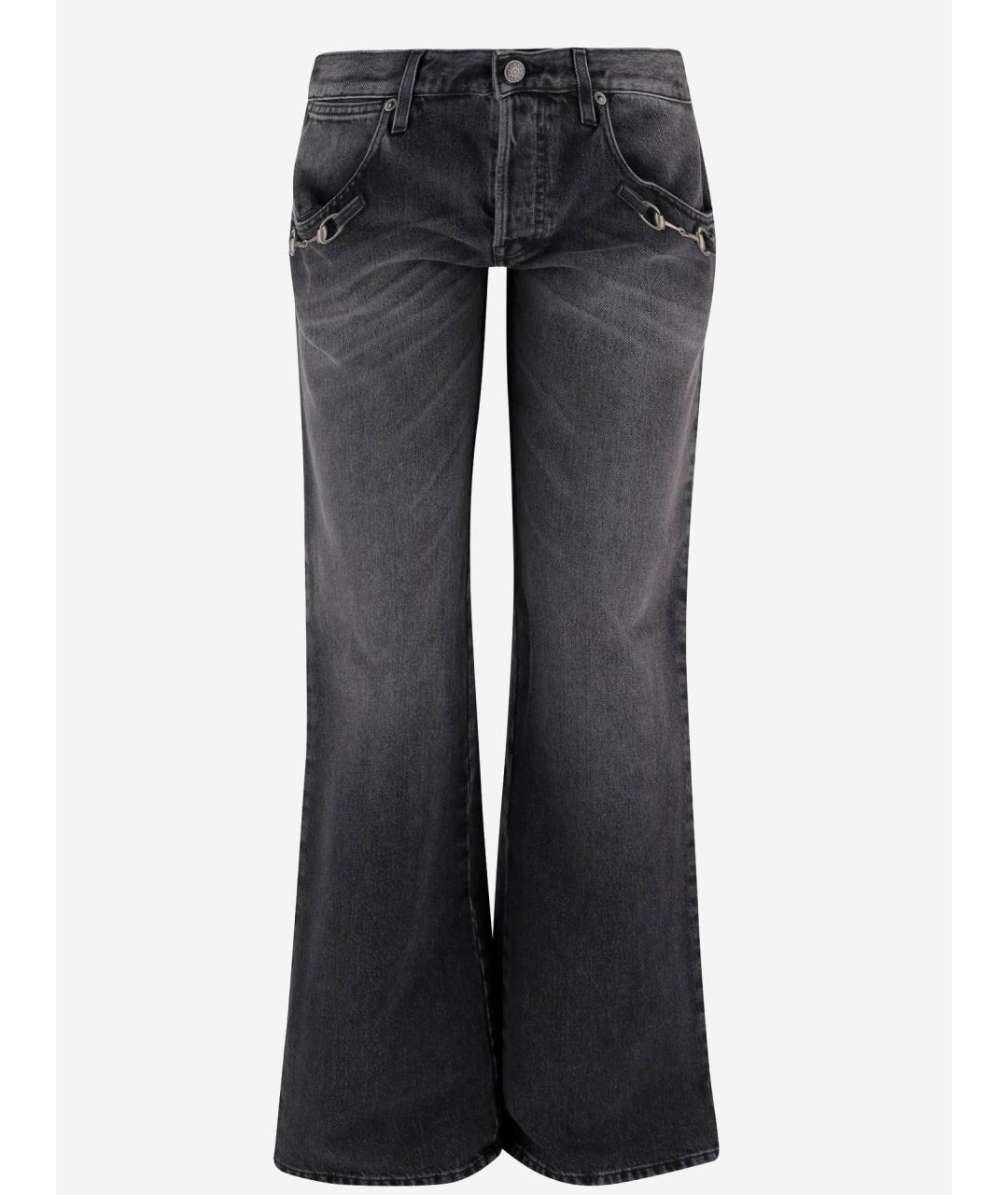 GUCCI Темно-синие хлопковые джинсы клеш, фото 4