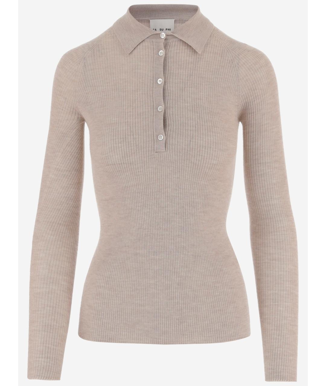 Sa Su Phi Бежевый кашемировый джемпер / свитер, фото 4