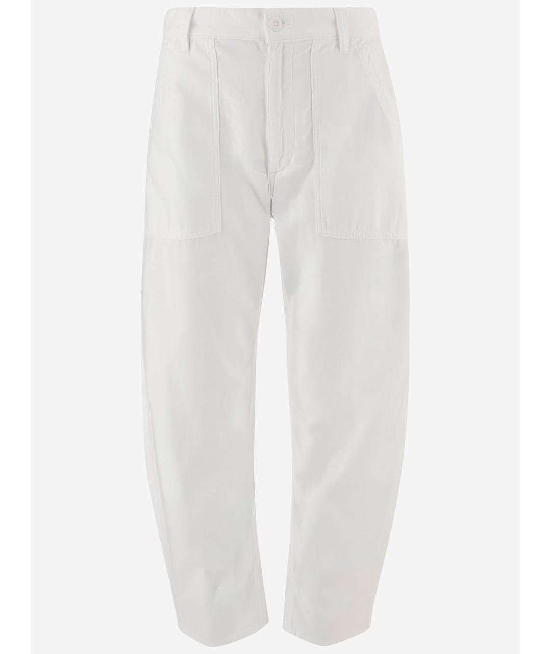 POLO RALPH LAUREN Белые хлопковые прямые брюки, фото 4