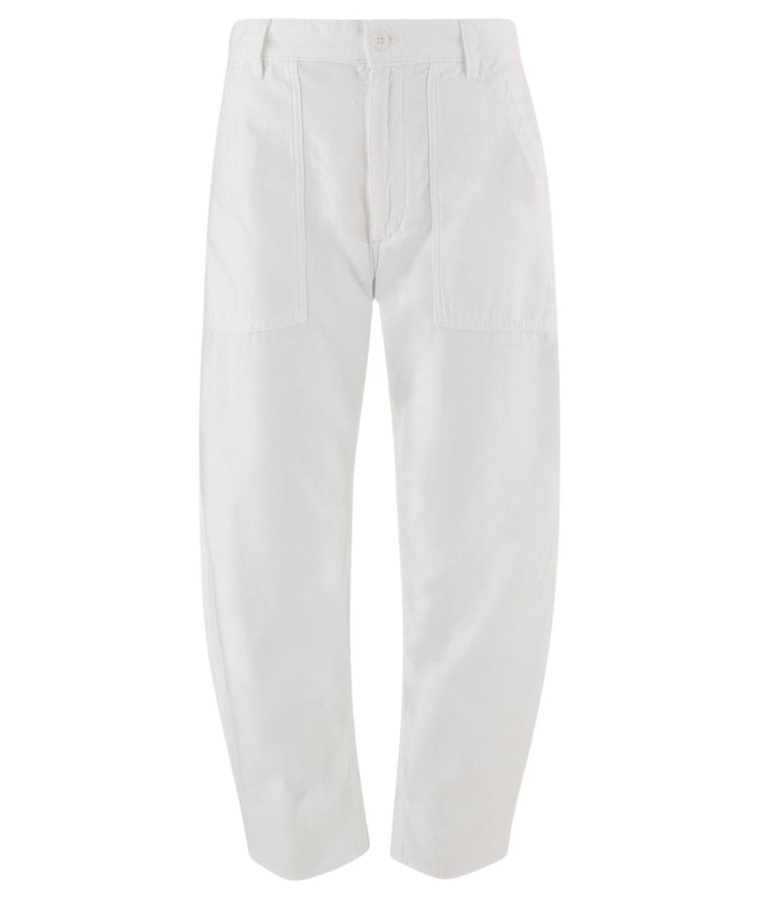 POLO RALPH LAUREN Белые хлопковые прямые брюки, фото 1