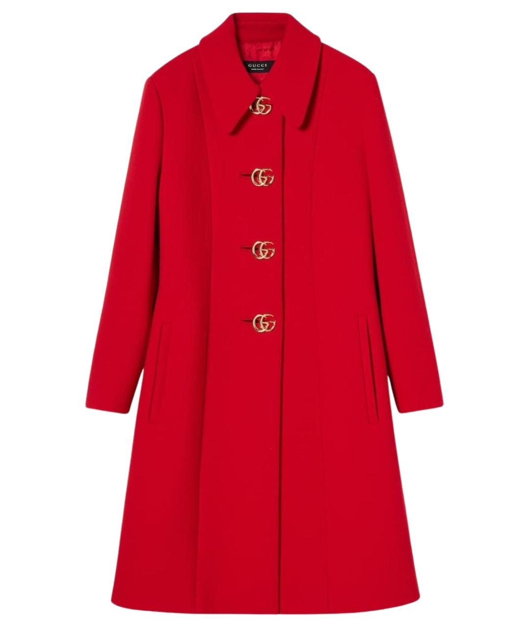 GUCCI Красное шерстяное пальто, фото 1