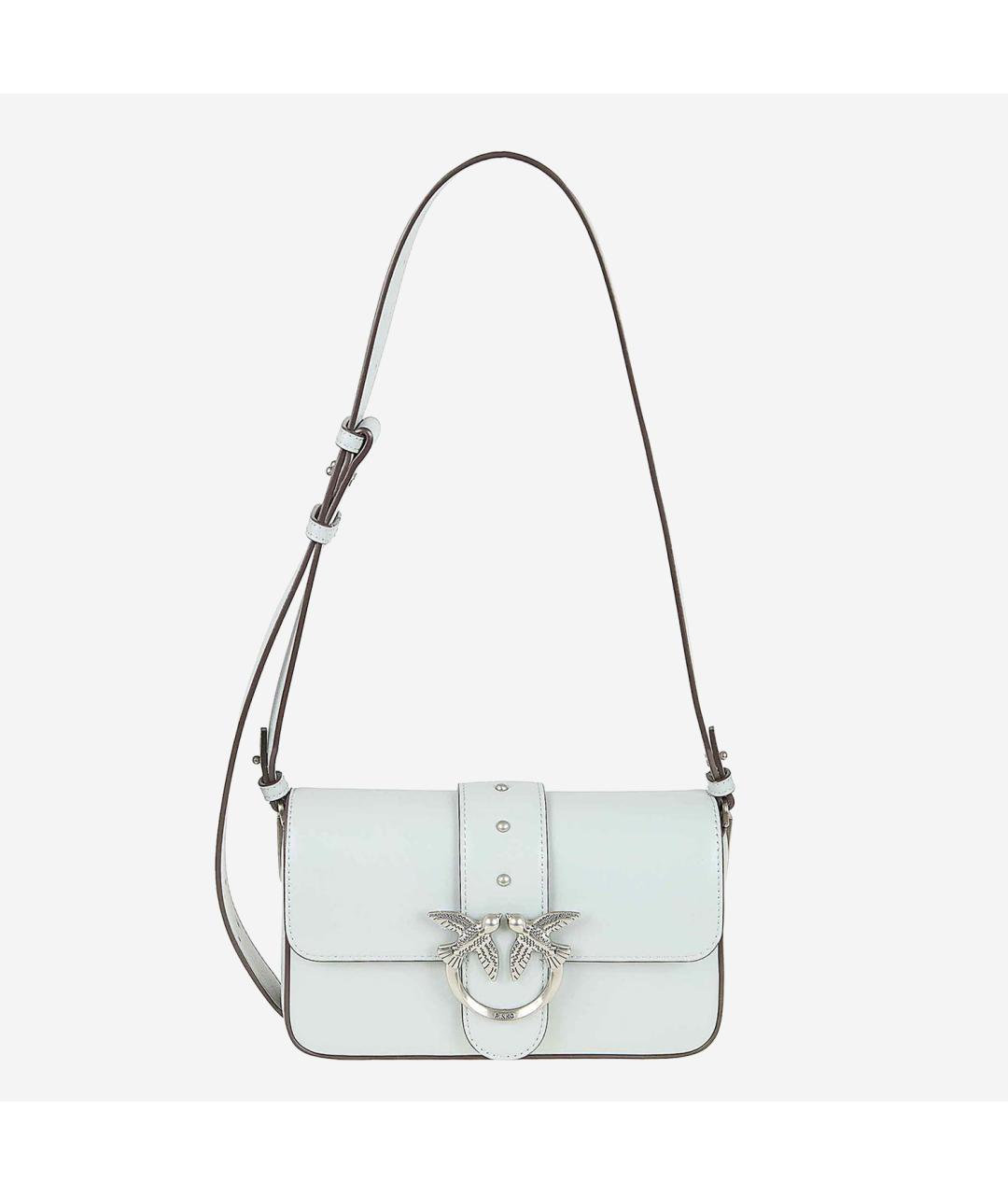 PINKO Серая кожаная сумка через плечо, фото 5