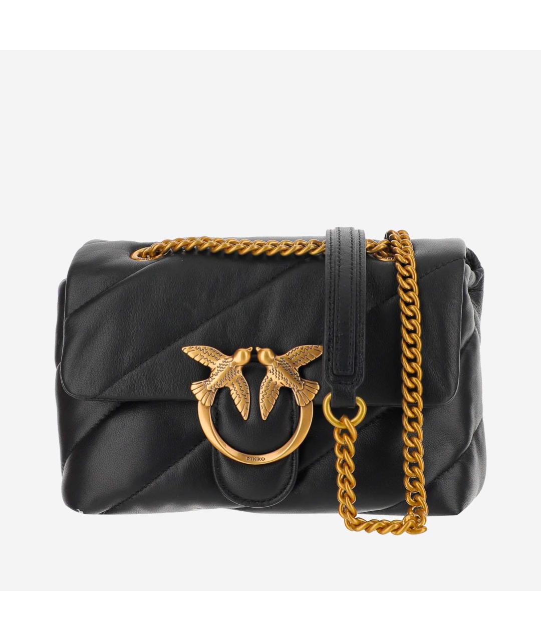 PINKO Черная кожаная сумка через плечо, фото 5