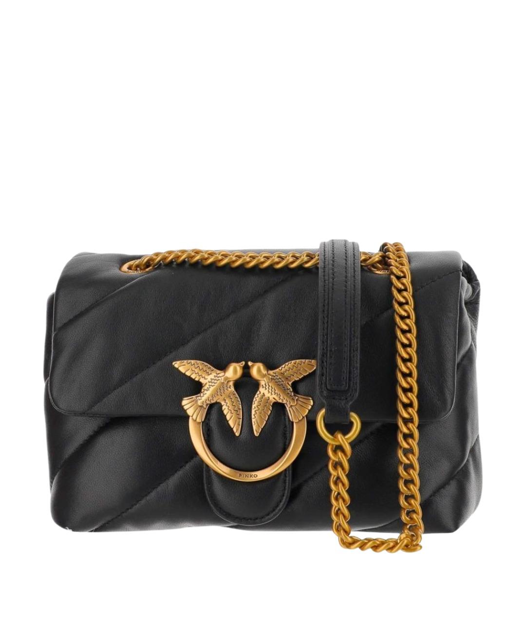 PINKO Черная кожаная сумка через плечо, фото 1