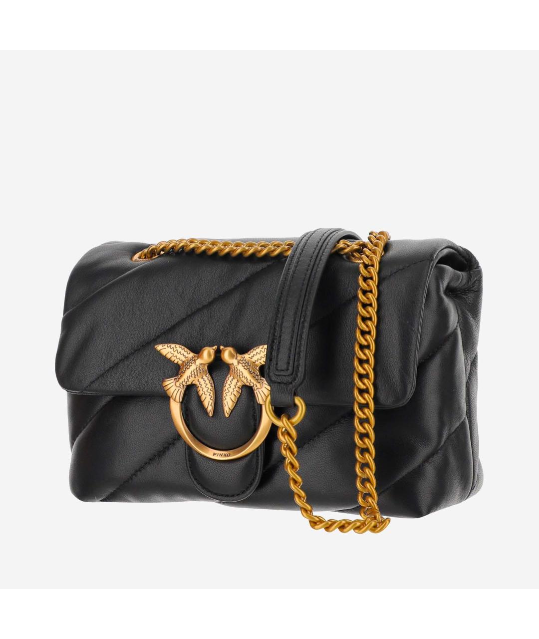 PINKO Черная кожаная сумка через плечо, фото 2