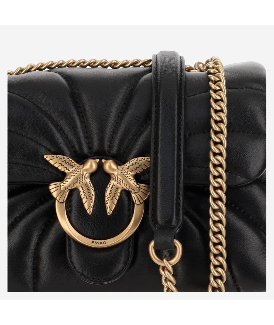 PINKO Черная кожаная сумка через плечо, фото 4