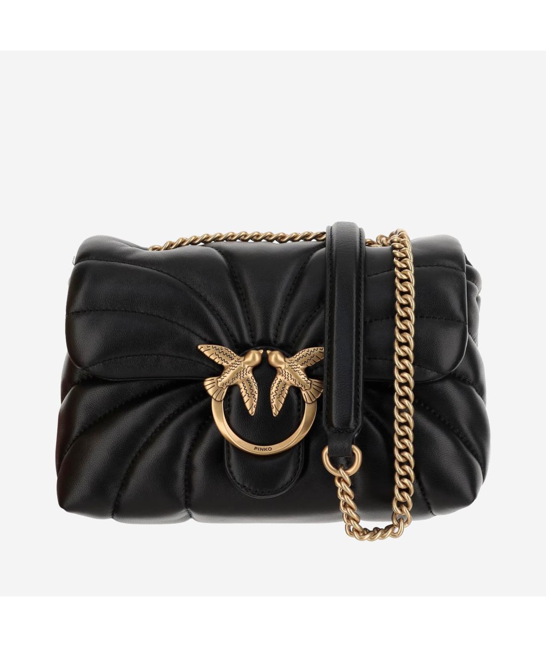 PINKO Черная кожаная сумка через плечо, фото 5