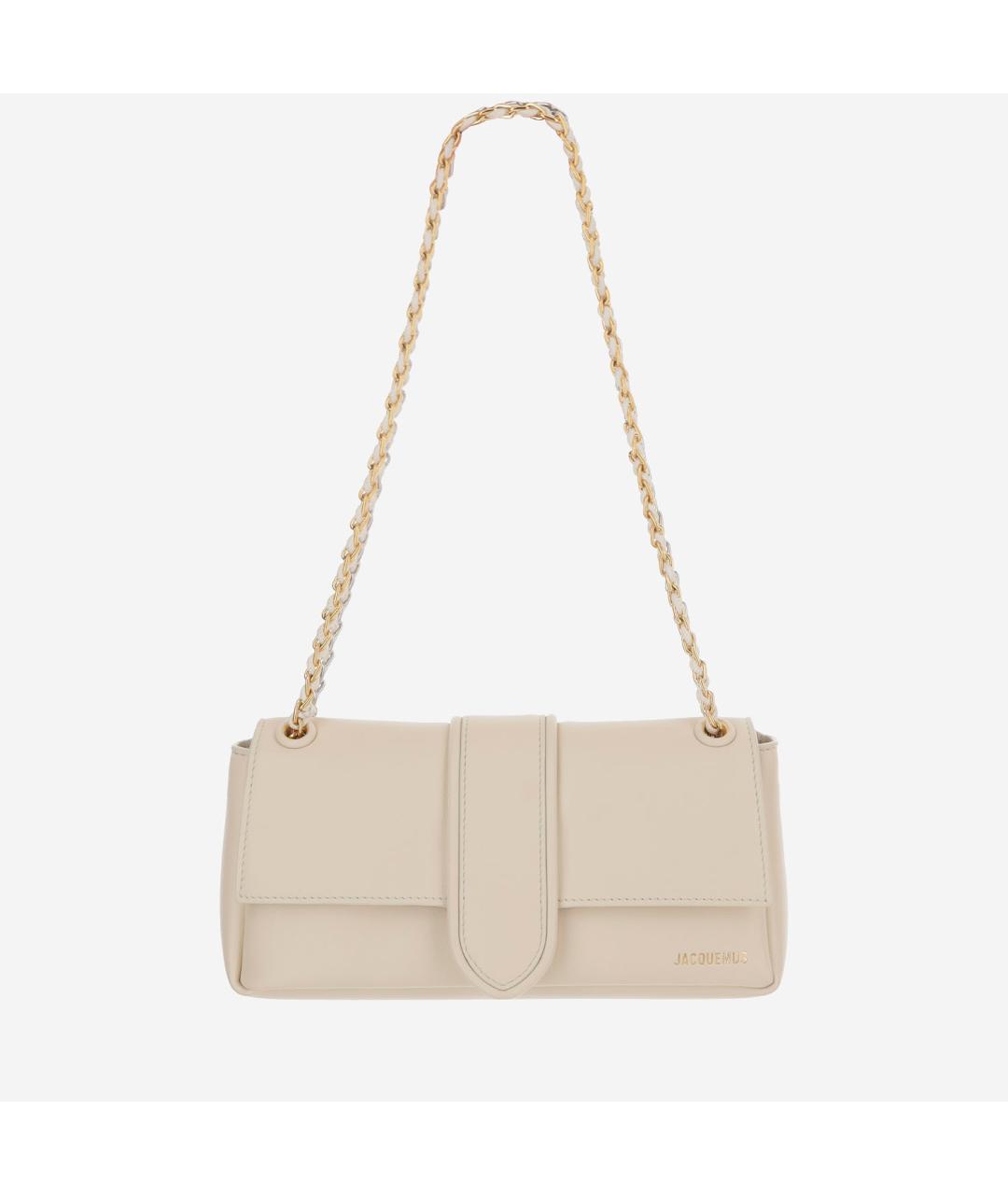 JACQUEMUS Бежевая кожаная сумка тоут, фото 5