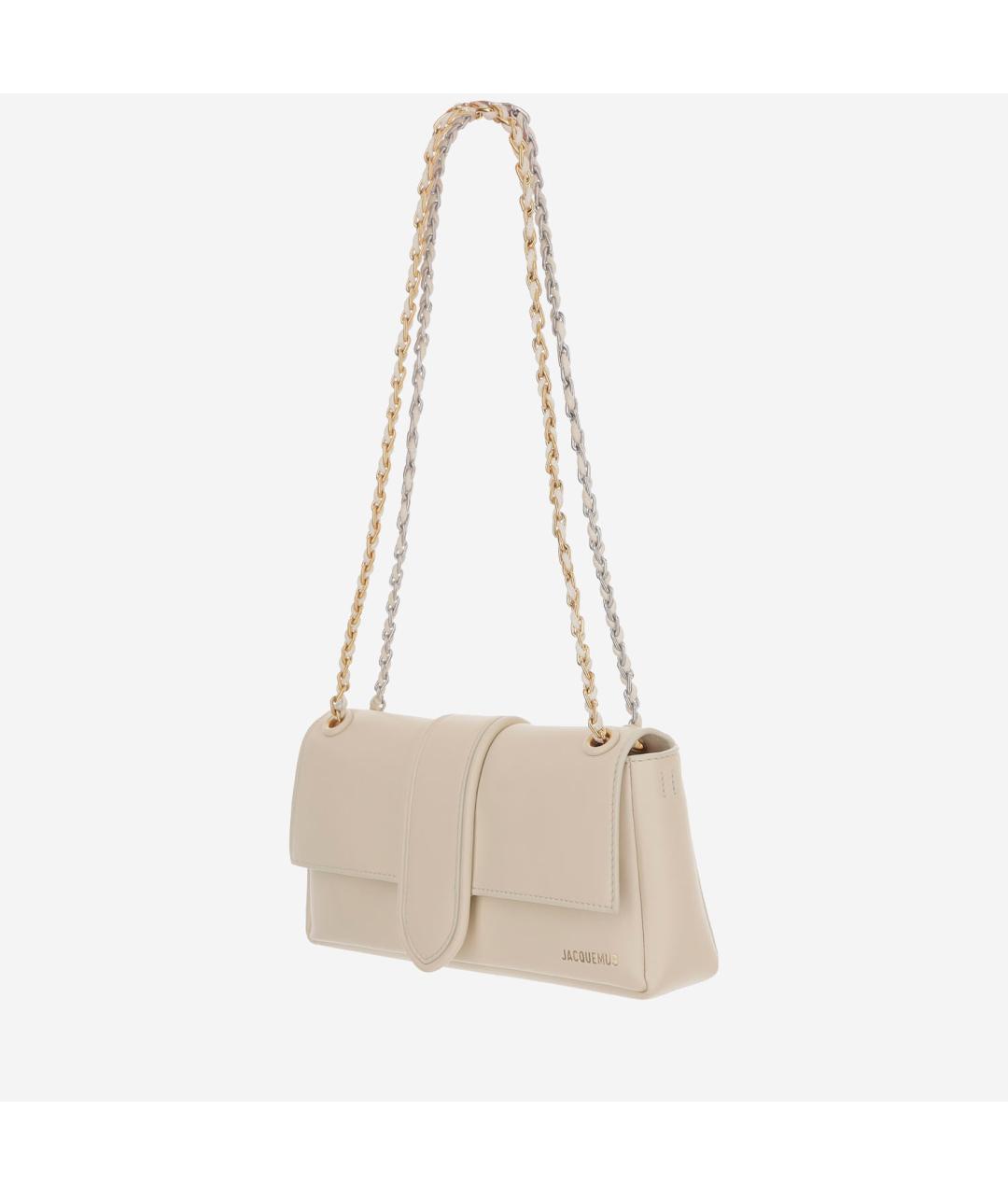 JACQUEMUS Бежевая кожаная сумка тоут, фото 2