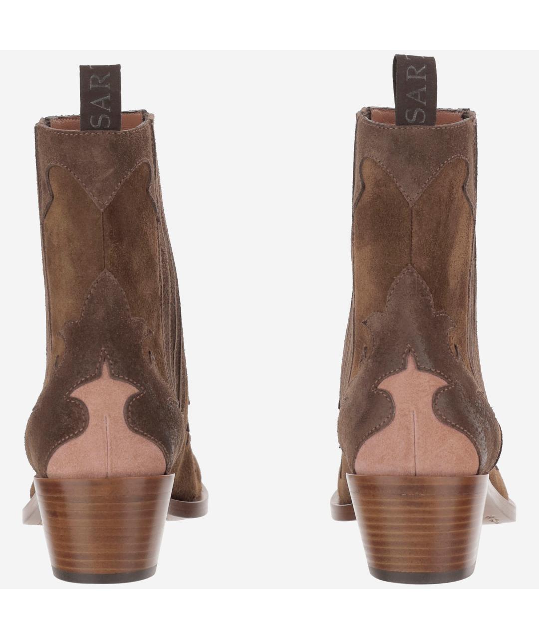 SARTORE Коричневые замшевые полусапоги, фото 3