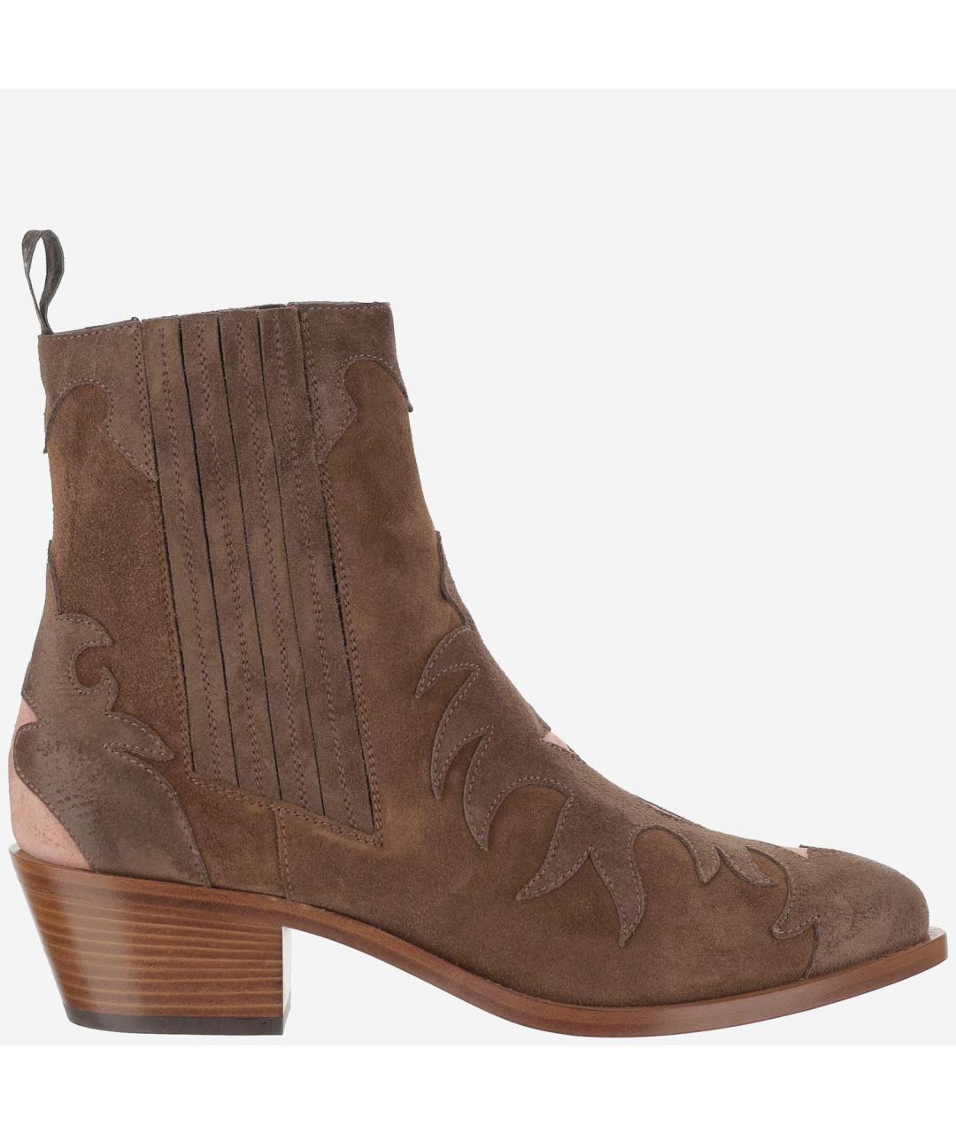 SARTORE Коричневые замшевые полусапоги, фото 5