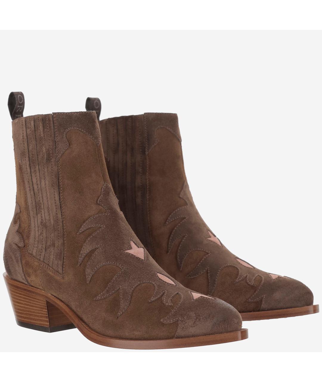 SARTORE Коричневые замшевые полусапоги, фото 2