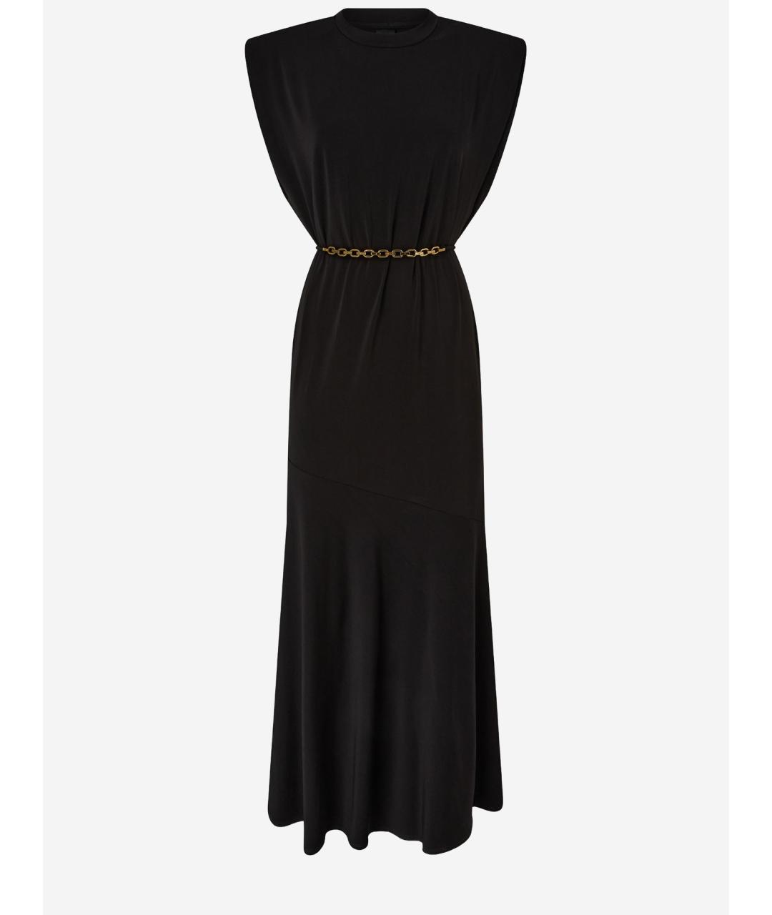 PINKO Черное полиамидовое повседневное платье, фото 4