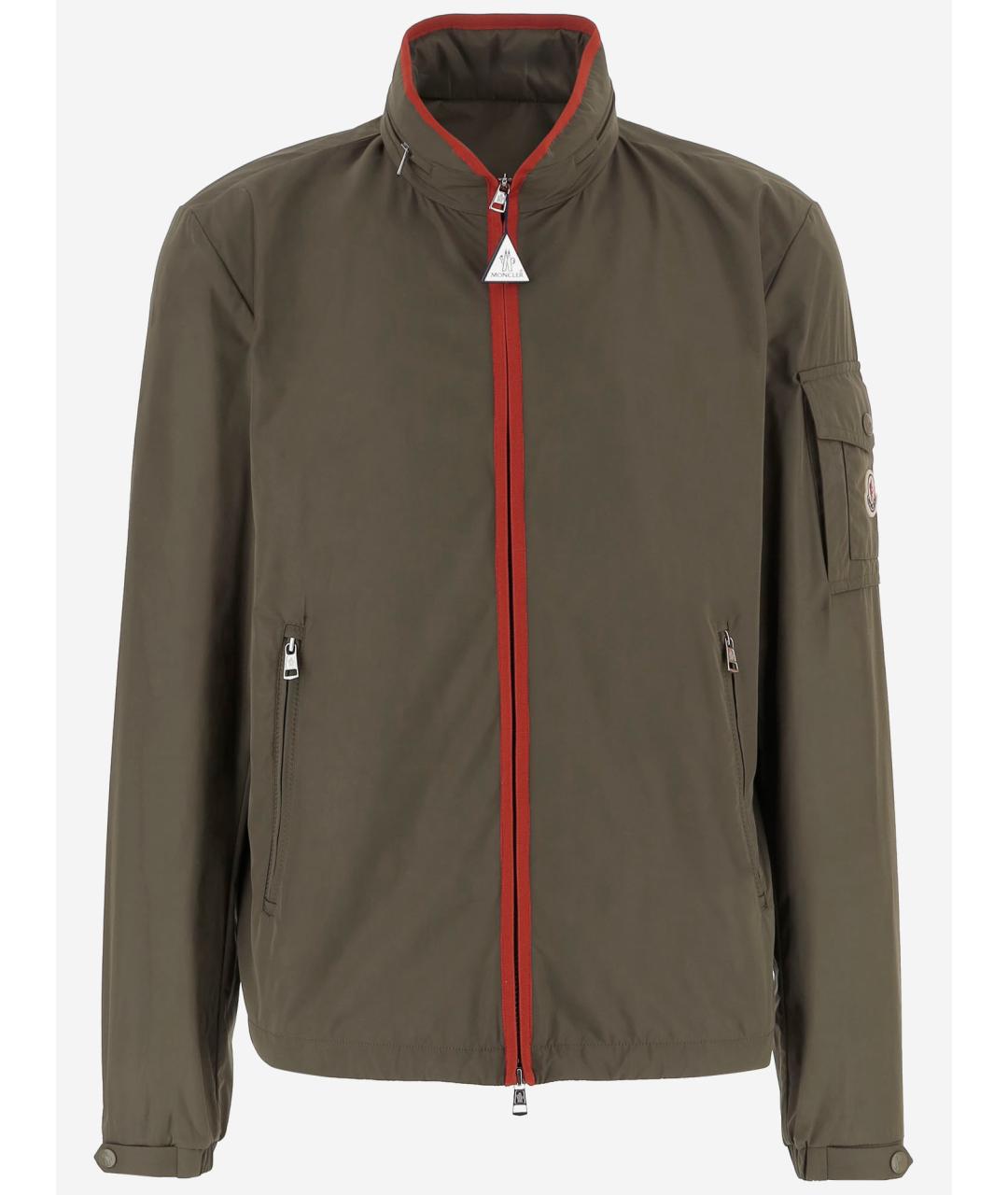 MONCLER Зеленая полиэстеровая куртка, фото 4