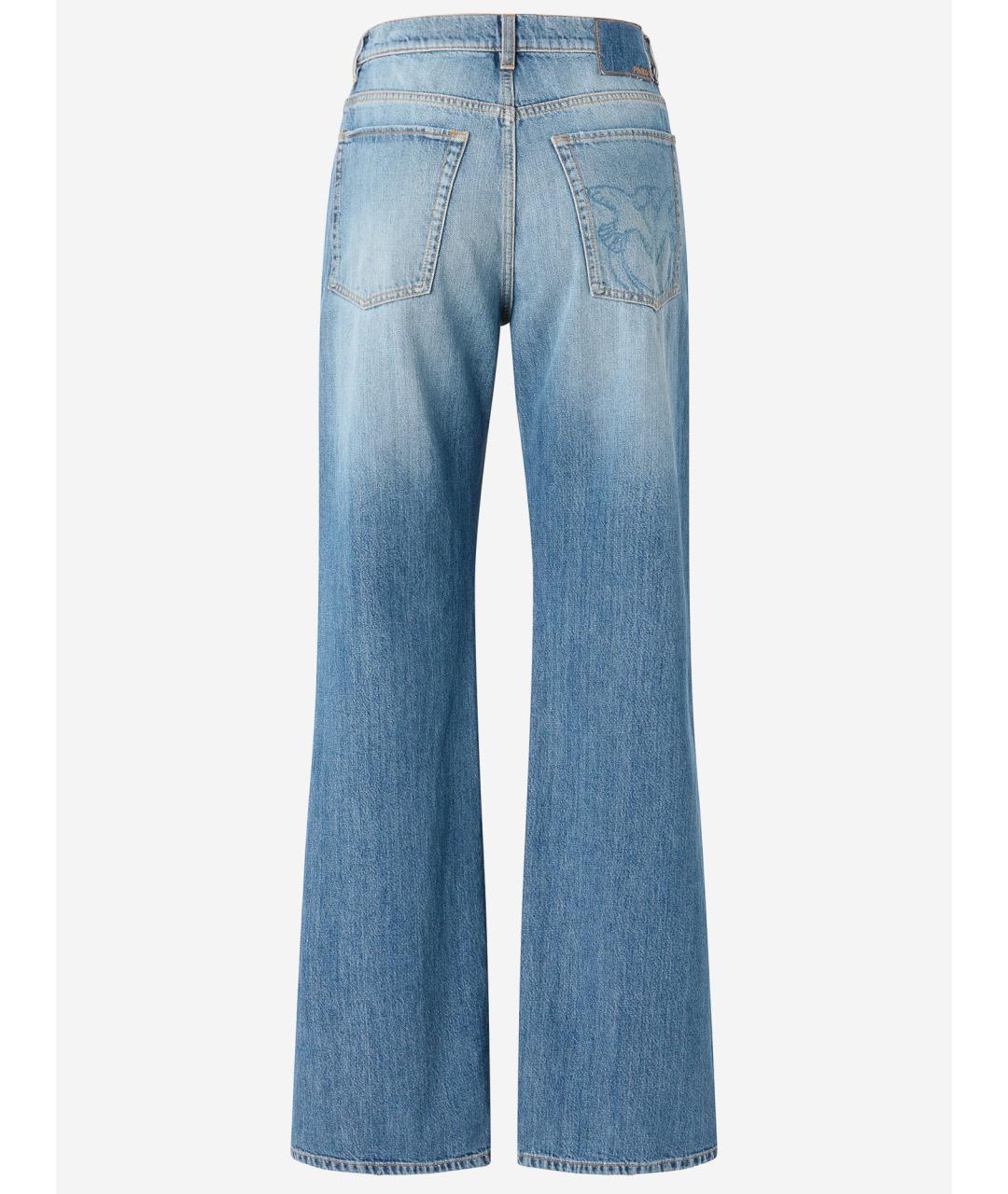 PINKO Синие хлопковые прямые джинсы, фото 2