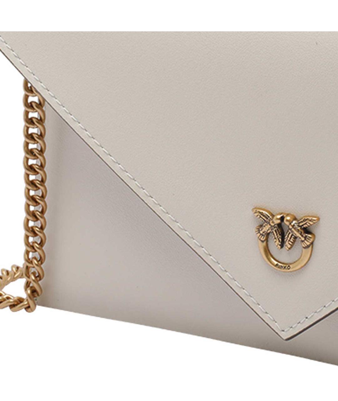 PINKO Белая кожаная сумка через плечо, фото 4