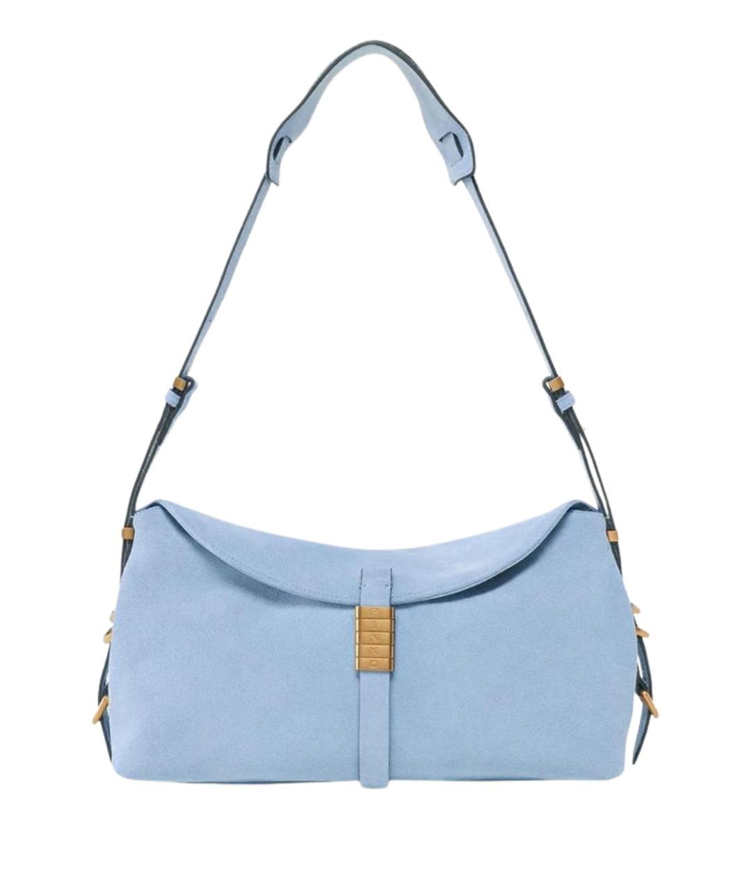 PINKO Голубая замшевая сумка через плечо, фото 1